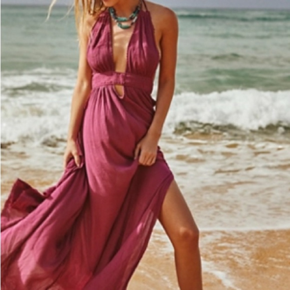 Free People Look into the Sun Maxi Dress in magenta